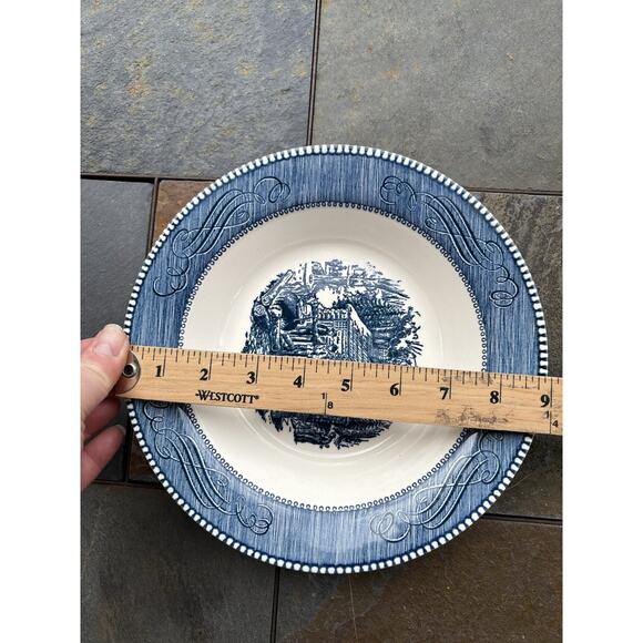 Vintage Currier and Ives 9” Round Serving Bowl Maple Sugaring Royal China - Picture 3 of 3